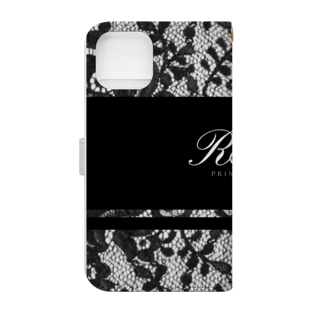 ROYAL PrincessのBLACKレース　Princess Book-Style Smartphone Case :back