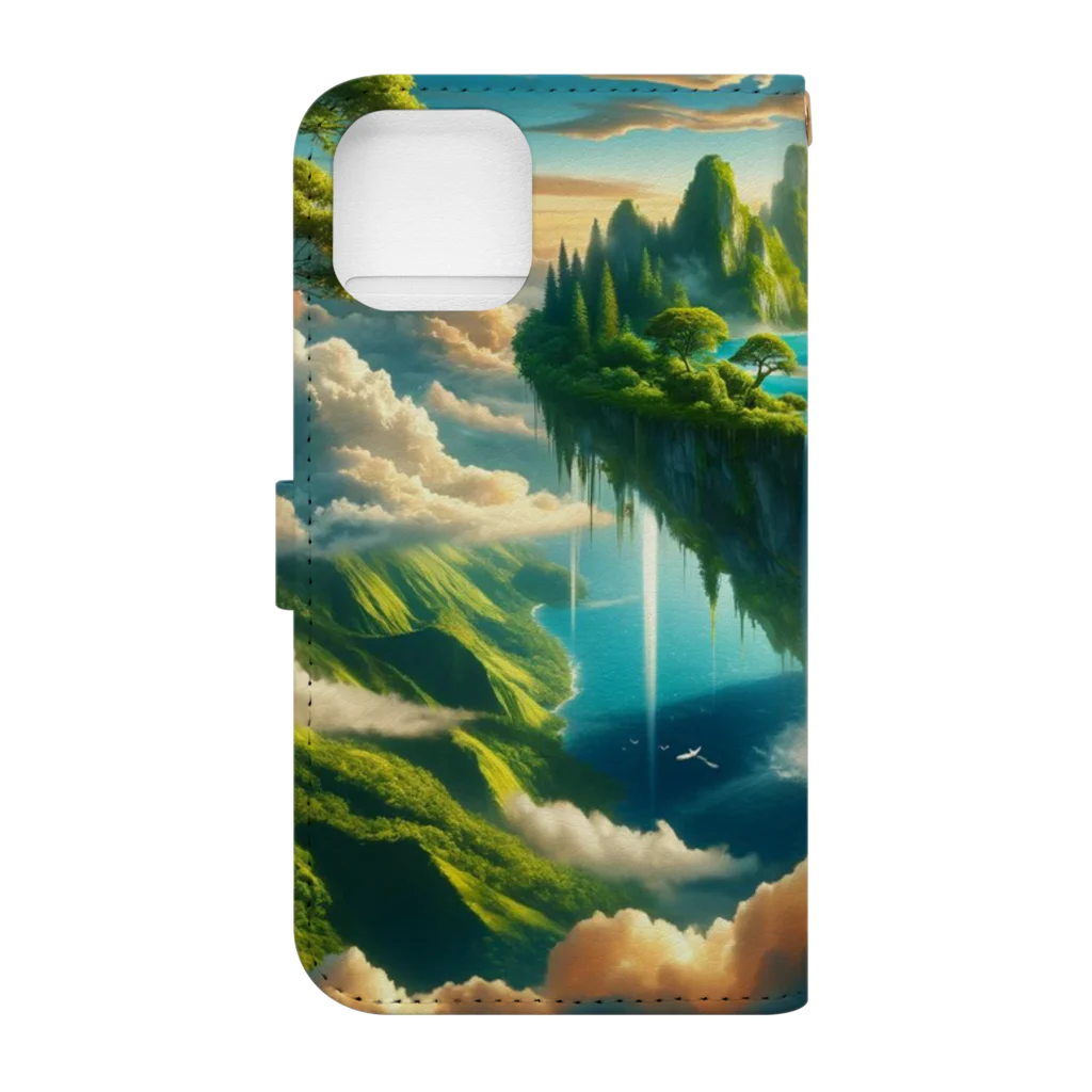 DQ9 TENSIの空高く浮かぶ伝説の島 Book-Style Smartphone Case :back