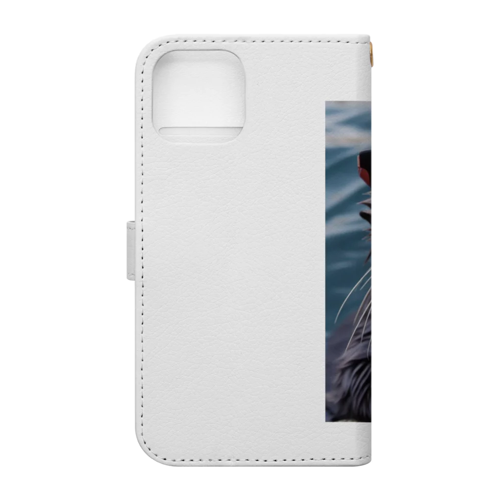 sallysanaの眼鏡フォーマルらっこ Book-Style Smartphone Case :back