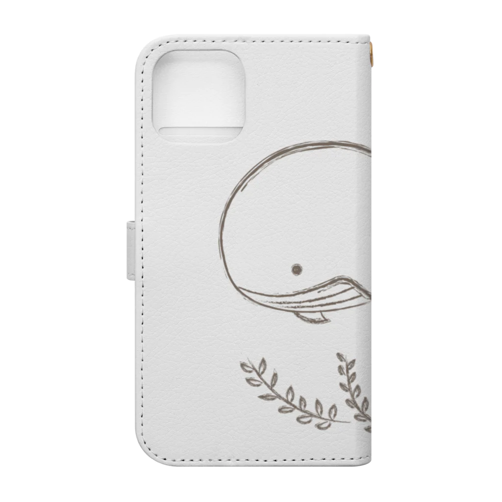 sari'sのクジラの親子 Book-Style Smartphone Case :back