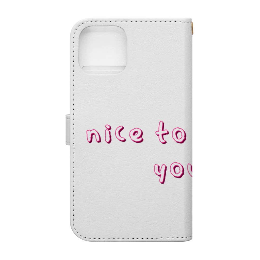 はりもと豆助のnice to meet you 手帳型スマホケースの裏面