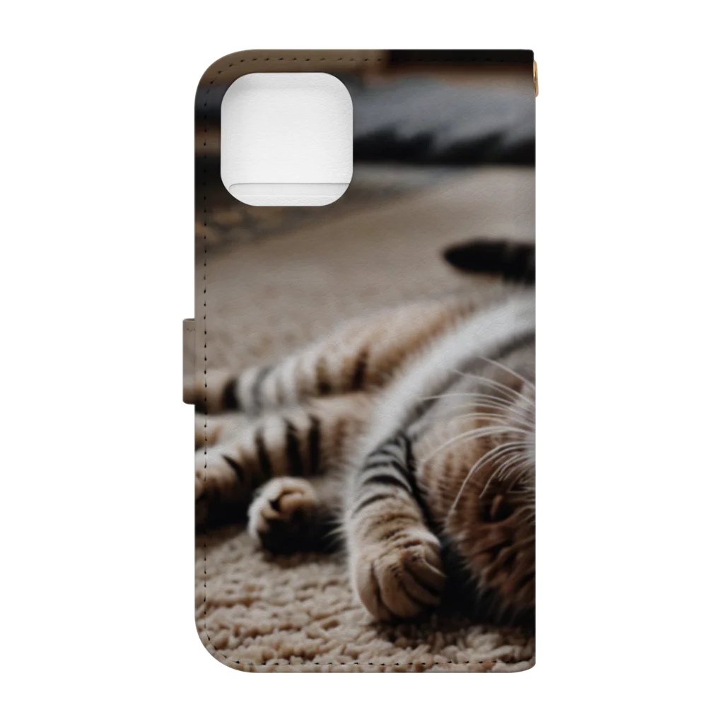 zigerparkの寝転ぶ猫 Book-Style Smartphone Case :back