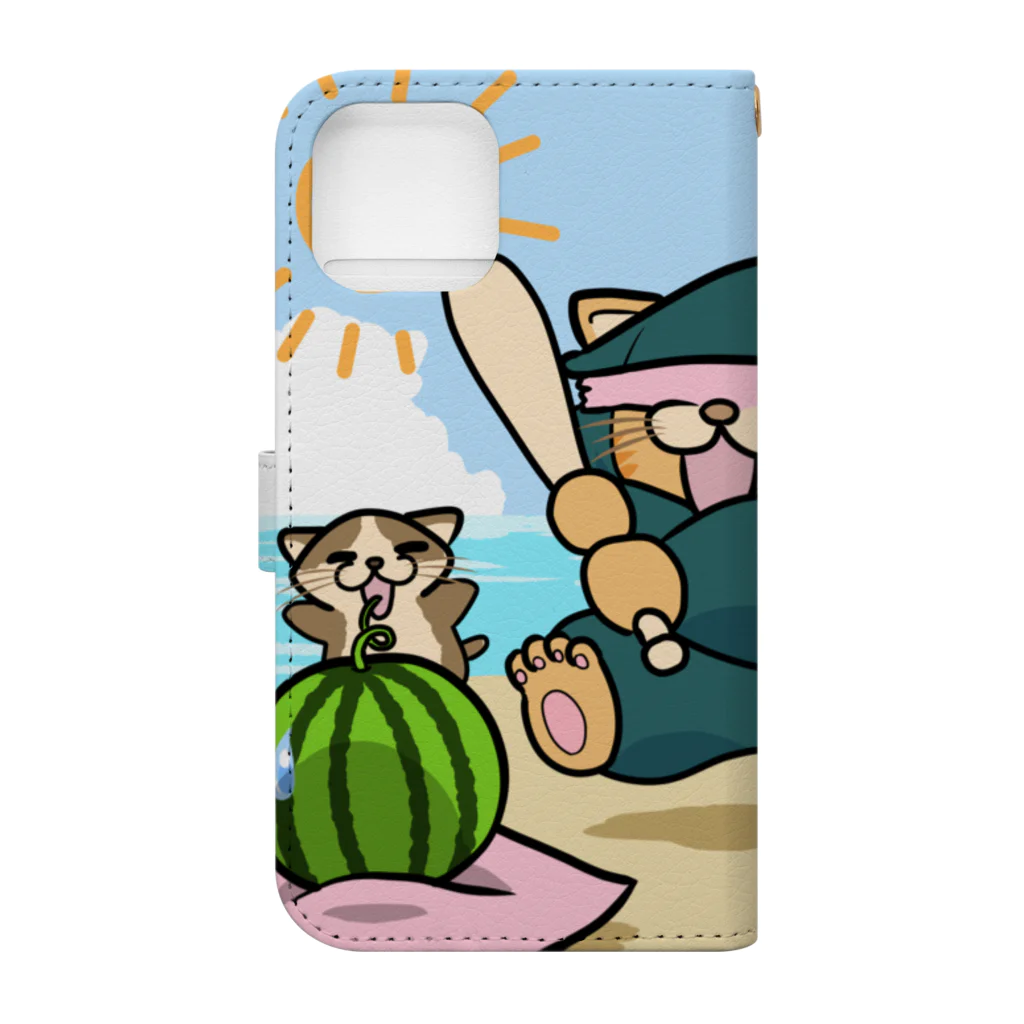 REDMOON_SAPPOROの猫忍者～夏満喫の巻～ Book-Style Smartphone Case :back