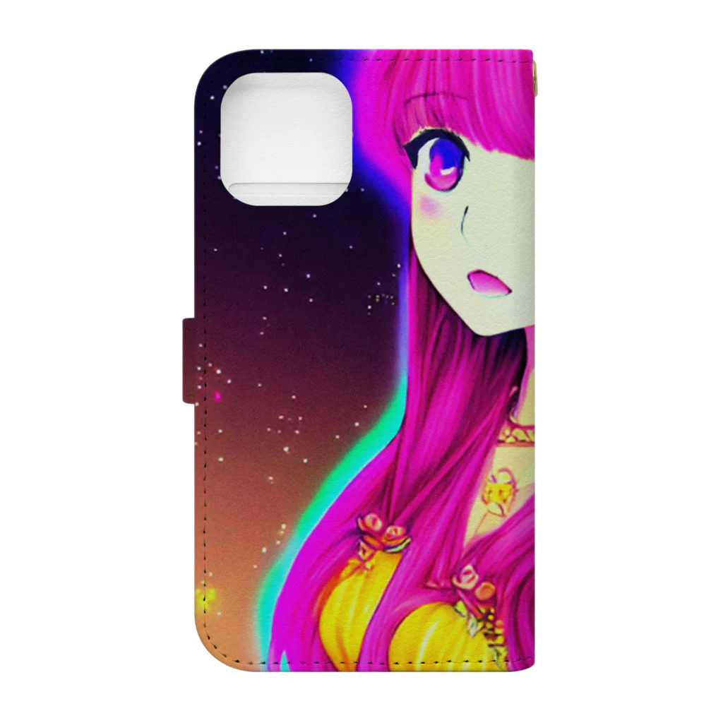 きゅぴきゅぴガールのきゅぴきゅぴ★ピンク髪美人お姉さん Book-Style Smartphone Case :back