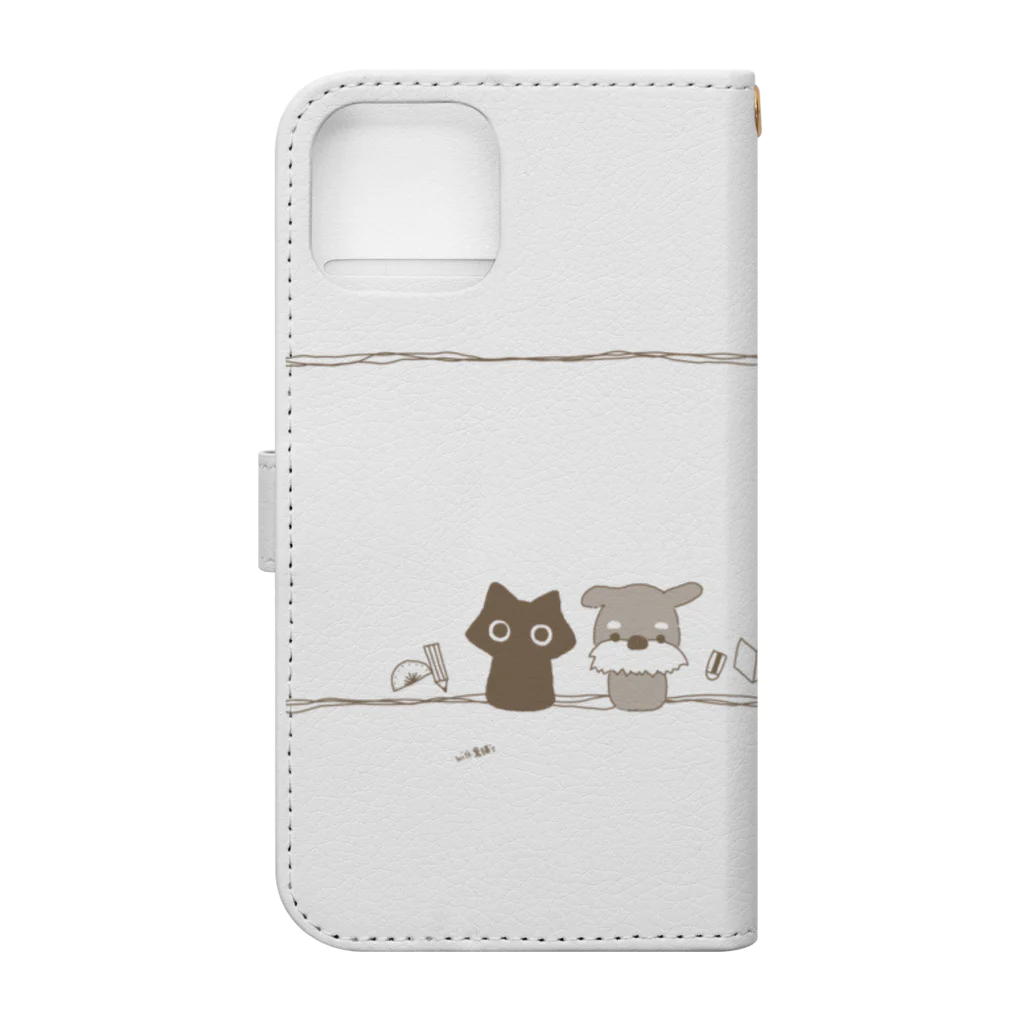 with黒猫'sの＊with黒猫　文具＊ Book-Style Smartphone Case :back