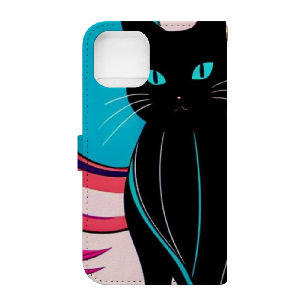 love_story928の可愛い黒猫 Book-Style Smartphone Case :back