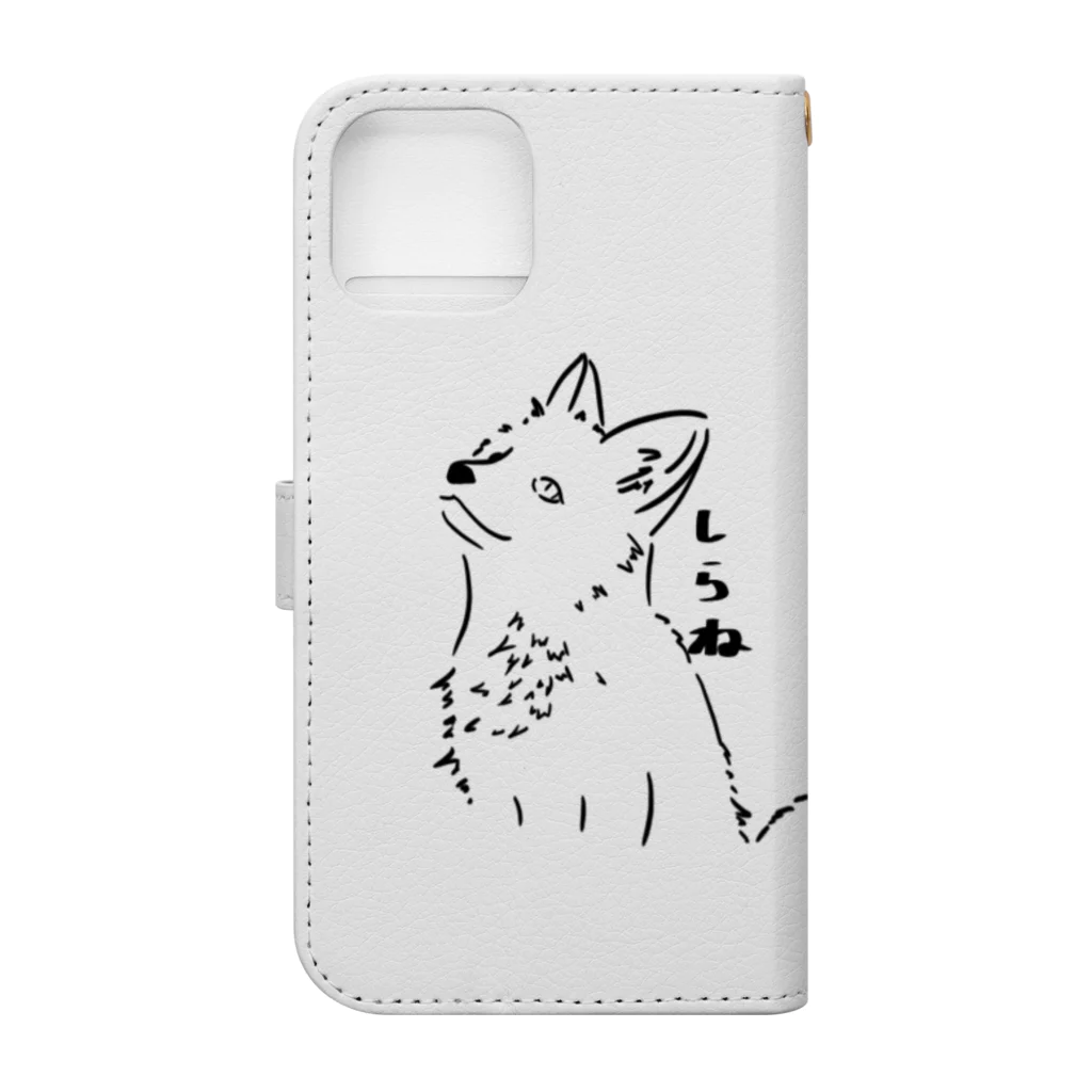 Tiaraの何かを見てる狐🦊 手帳型スマホケースの裏面