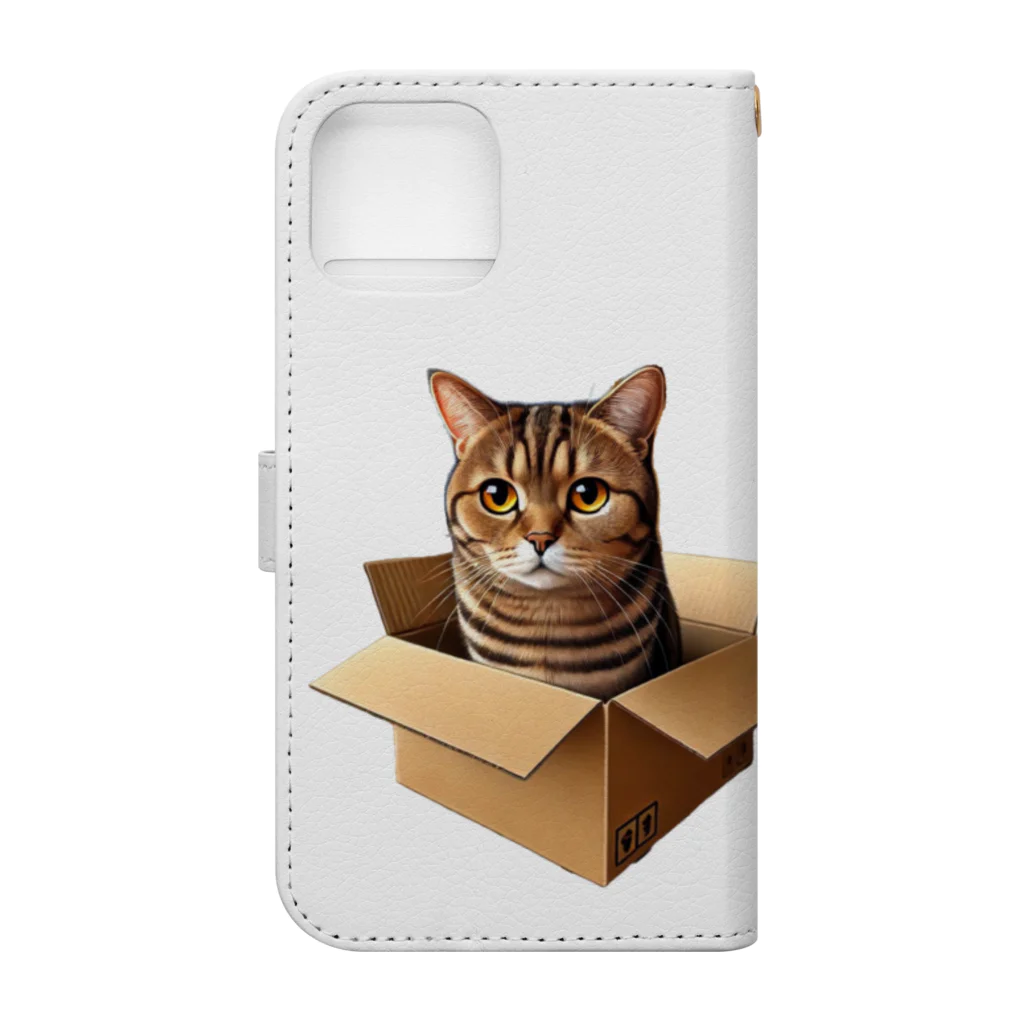 猫の小梅お嬢さんの小梅ちゃん　箱猫 Book-Style Smartphone Case :back