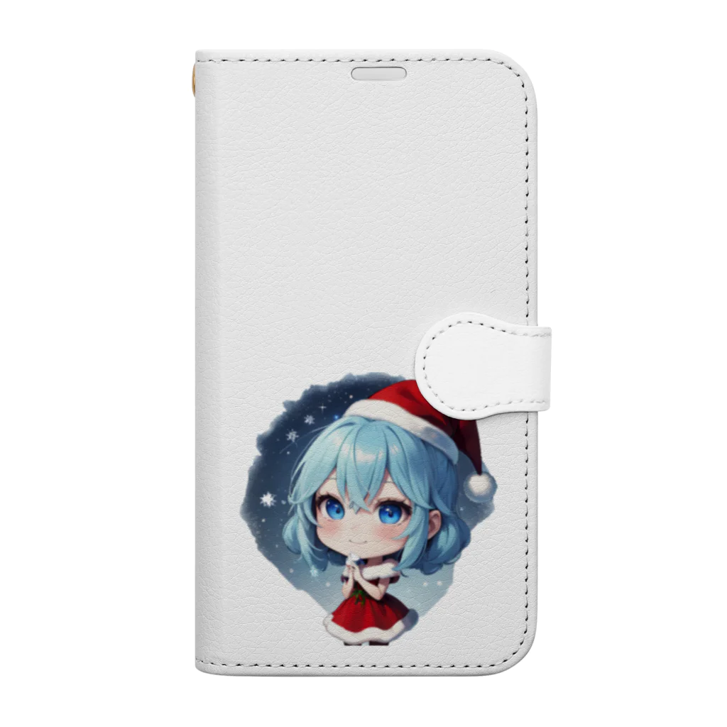 二頭身キャラが好きですのクリスマス少女 Book-Style Smartphone Case