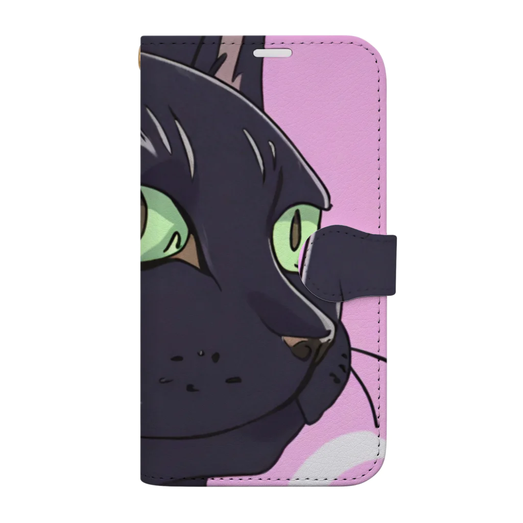 73GTCのかっこいい黒猫3 Book-Style Smartphone Case