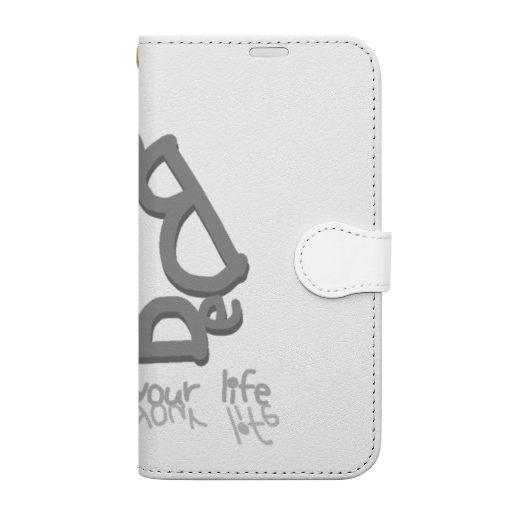 墨'sのBe happy in your life Book-Style Smartphone Case