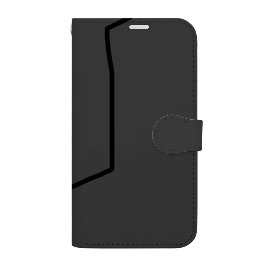 rilybiiのCharcoalGray BlackLineArt 手帳型スマホケース