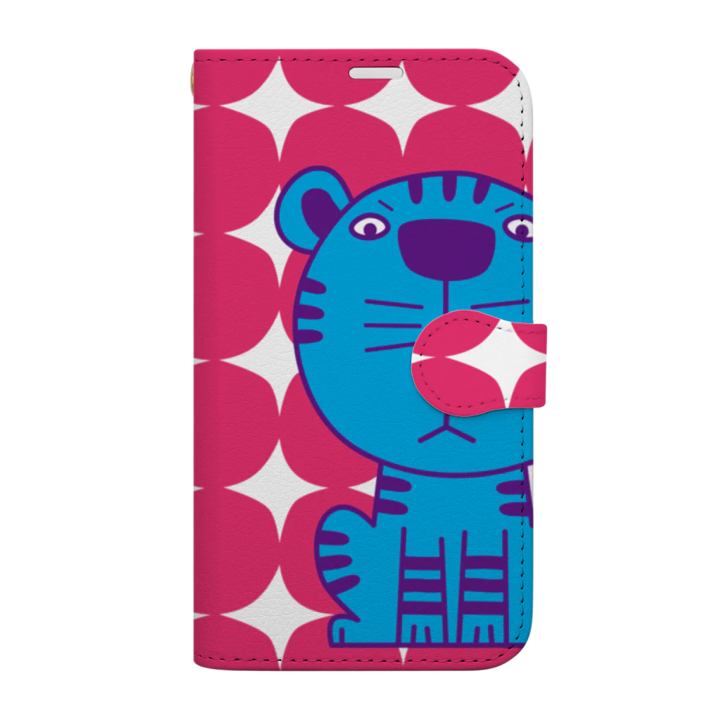 ねこじゃらしのカラフルな猫科動物 -colorful felines- Book-Style Smartphone Case