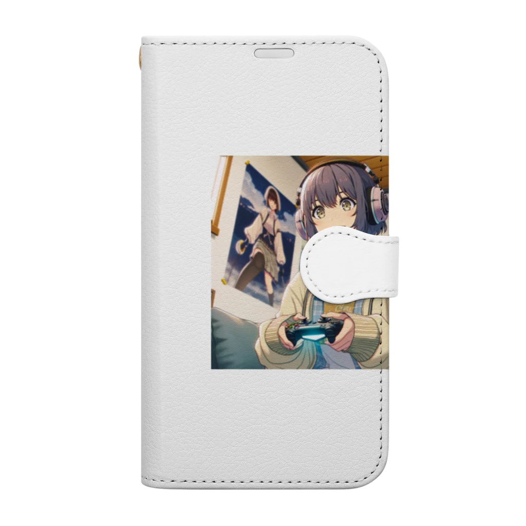 cao48485のゲームの夜に輝く笑顔 Book-Style Smartphone Case