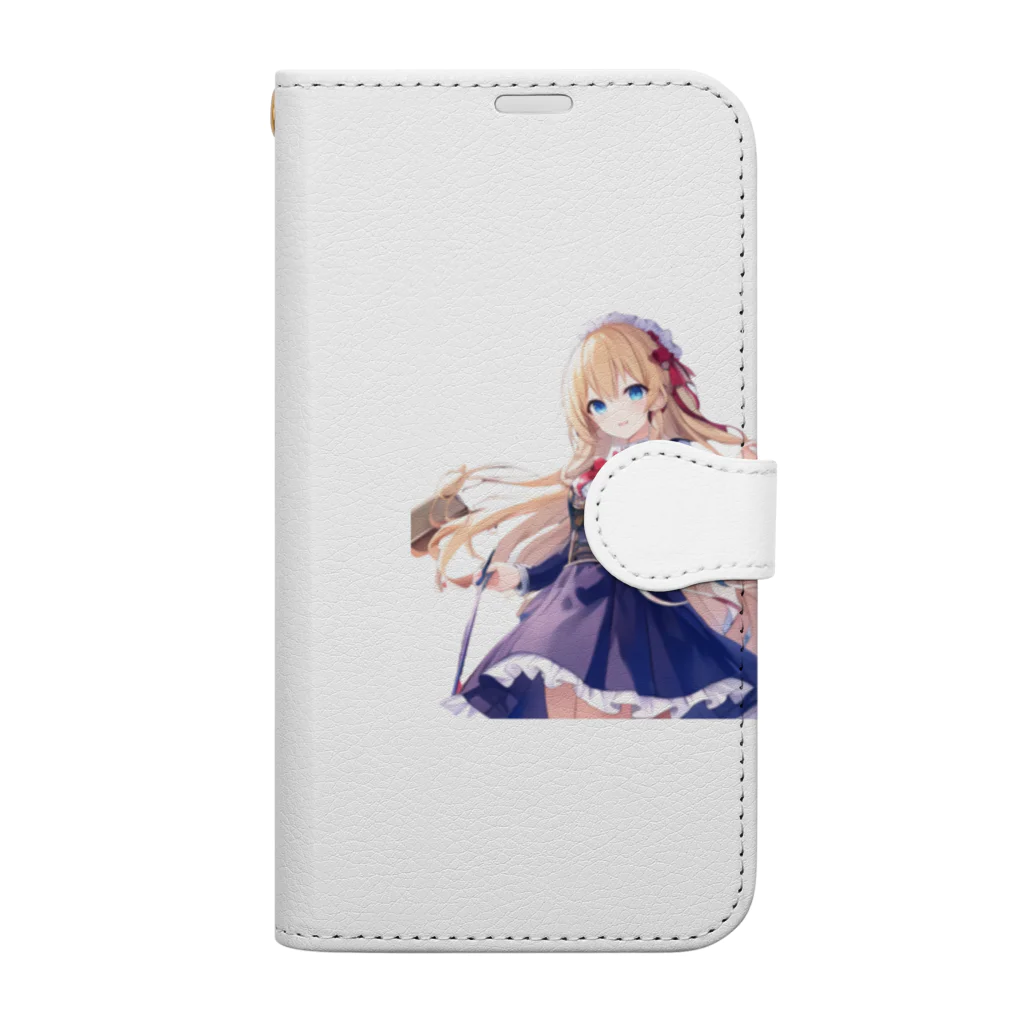 かわいい女の子とシュールな絵のアリスマーガレットちゃん Book-Style Smartphone Case