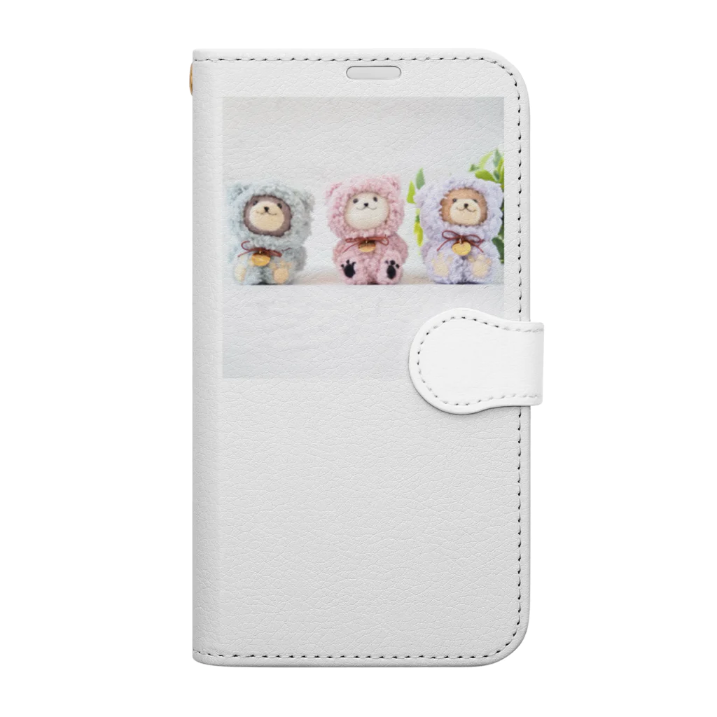 kumamia（くまみあ）のくまの３兄弟もこもこver. Book-Style Smartphone Case