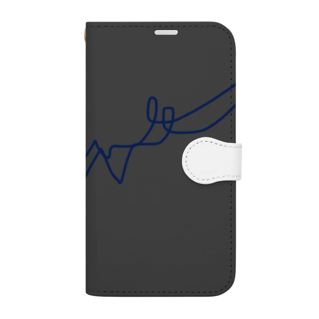 rilybiiのCharcoalgray ✖️ Blue Logoart 手帳型スマホケース