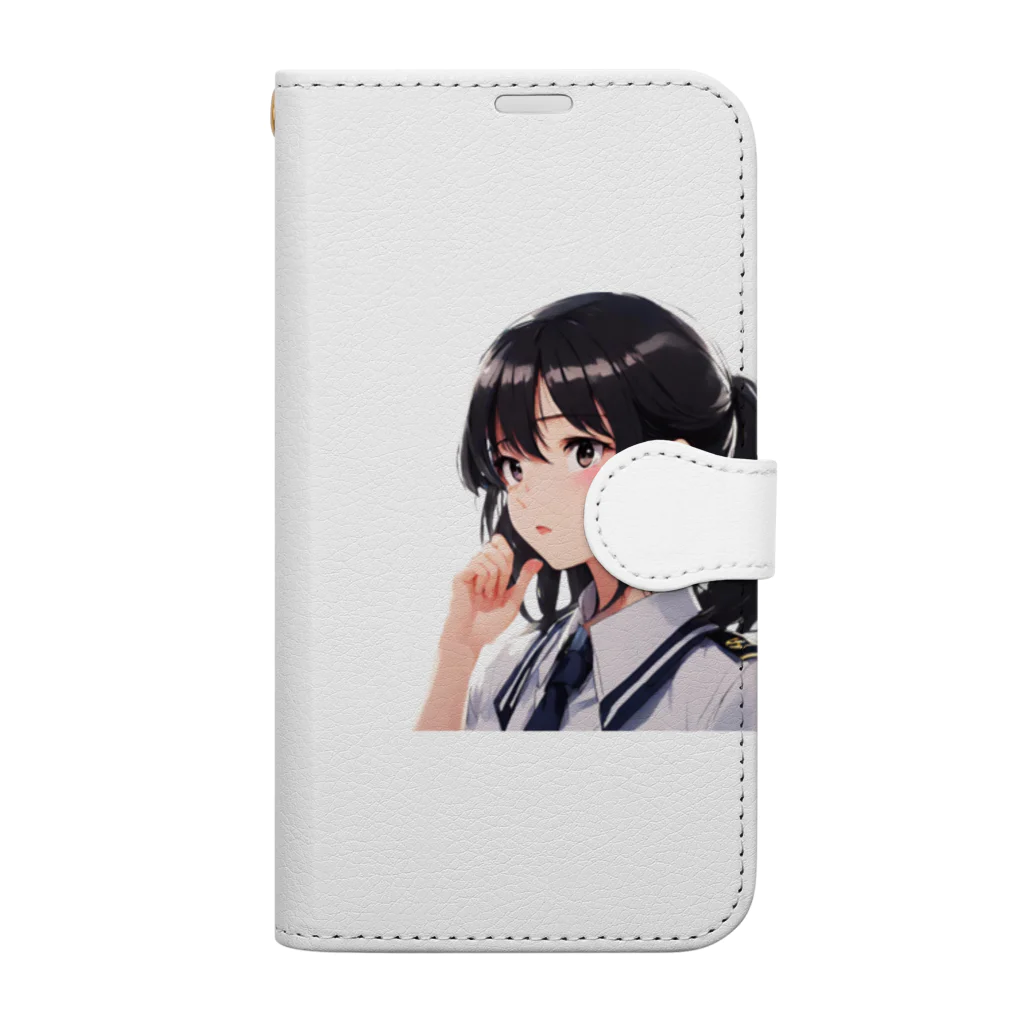 かわいい女の子とシュールな絵のあらあら～真理子さん Book-Style Smartphone Case