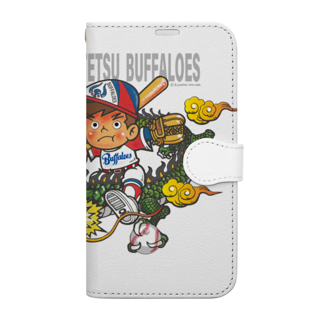 バッファ君  goods【近鉄バファローズ／1976-1996】の龍に跨がる！ITEMAE（緑） Book-Style Smartphone Case