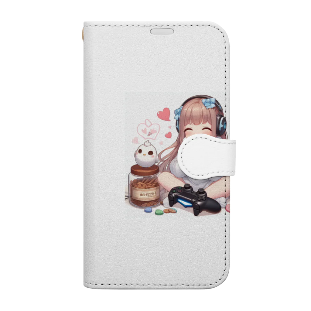 luckyTigerのゲーム女子 Book-Style Smartphone Case