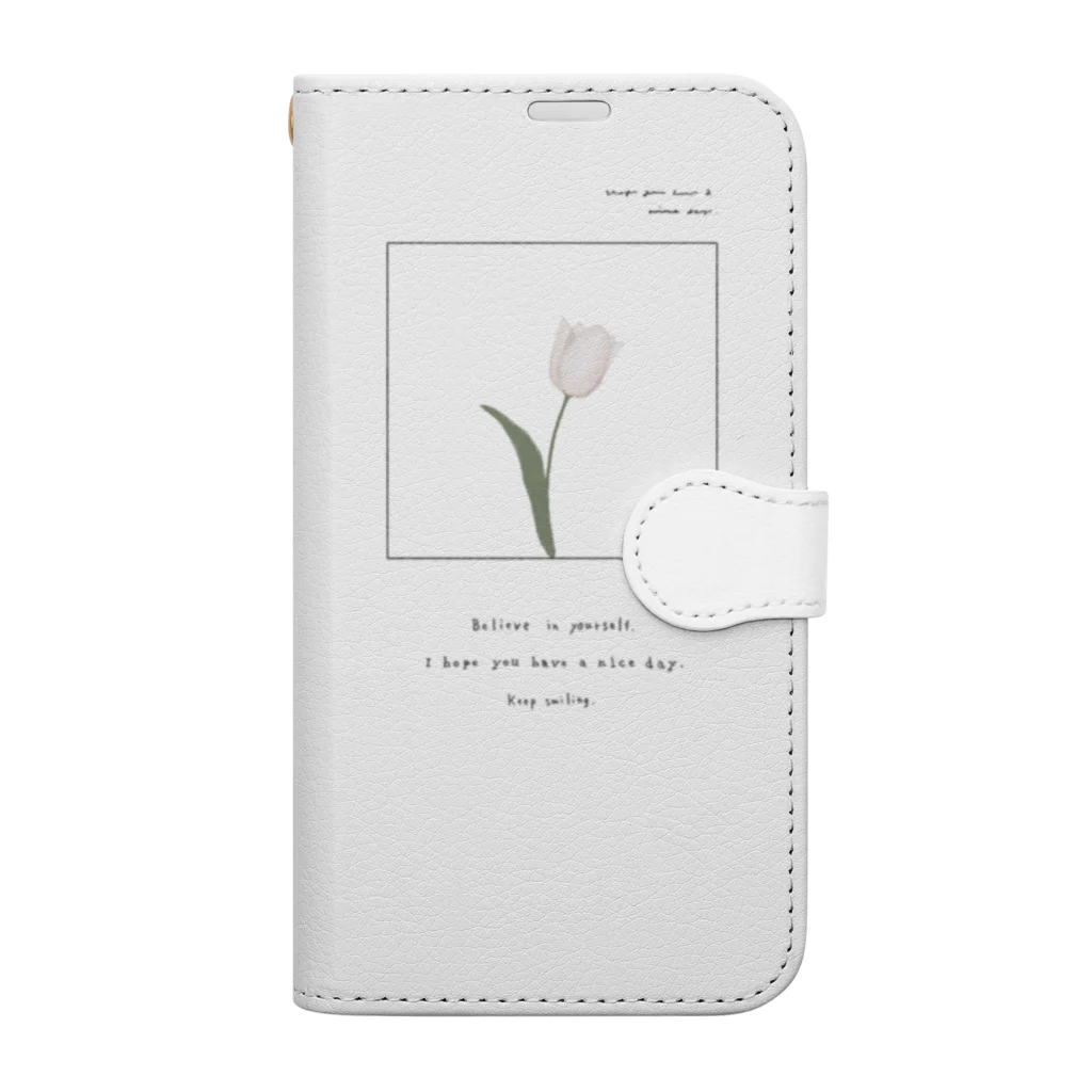 rilybiiのPowderpink tulip , Logoflame . Book-Style Smartphone Case