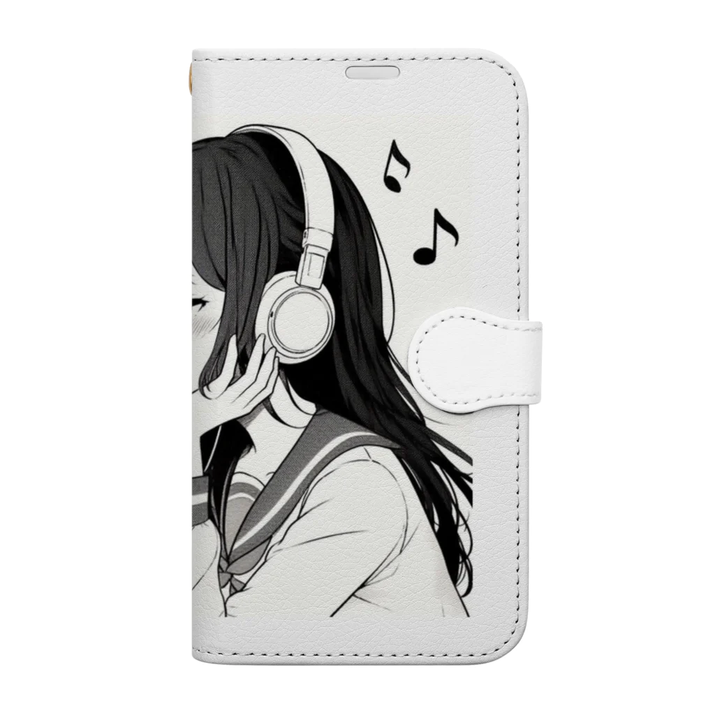 kibou0304の音楽を聴く女の子 Book-Style Smartphone Case