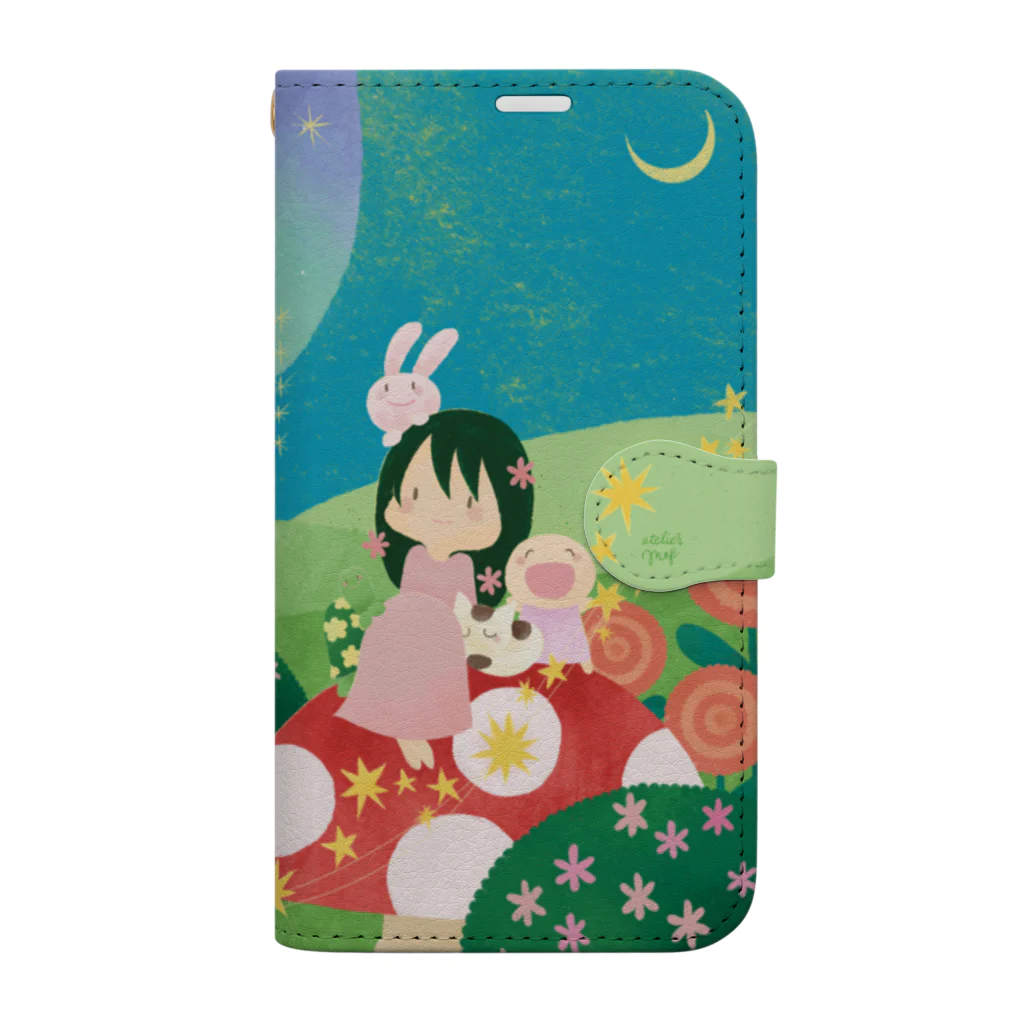 あとりええむえふの星とキノコの丘で Book-Style Smartphone Case