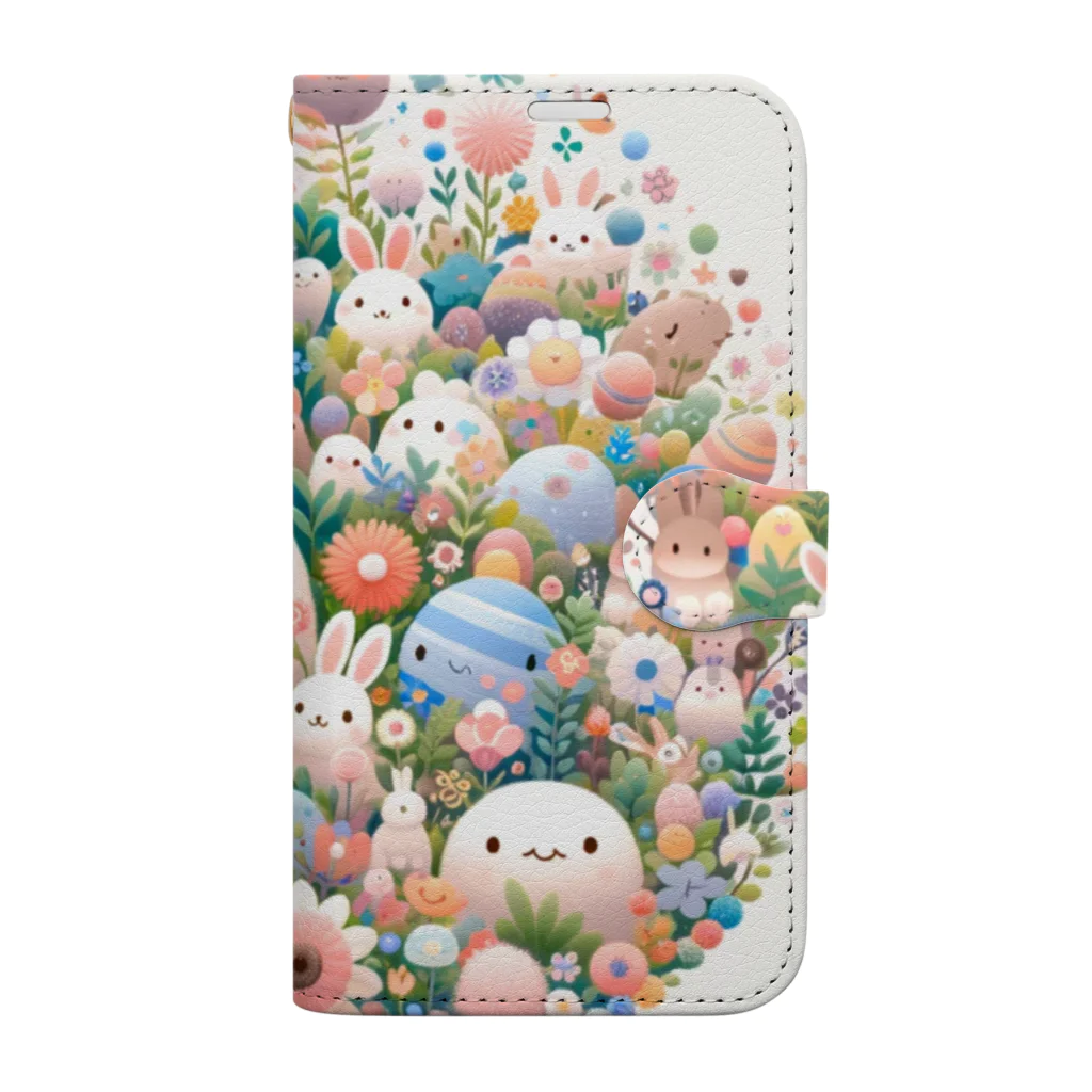 raio-nのハッピーフローラルファンタジー Book-Style Smartphone Case