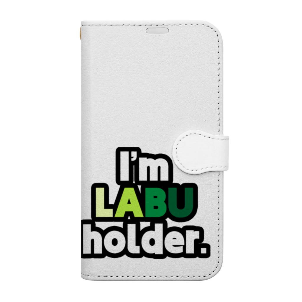 ゆでがえる(非正規こどおじでも底辺セミリタイアできますか?)のI'm LABU holder. 手帳型スマホケース