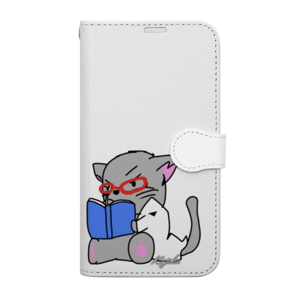 Kujakuの朗読猫 Book-Style Smartphone Case