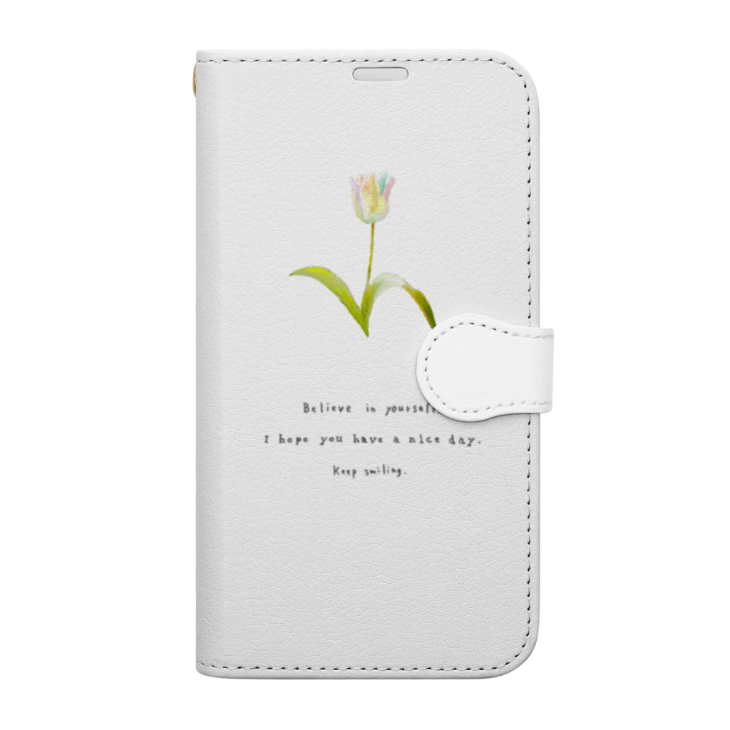 rilybiiの虹色チューリップ Book-Style Smartphone Case