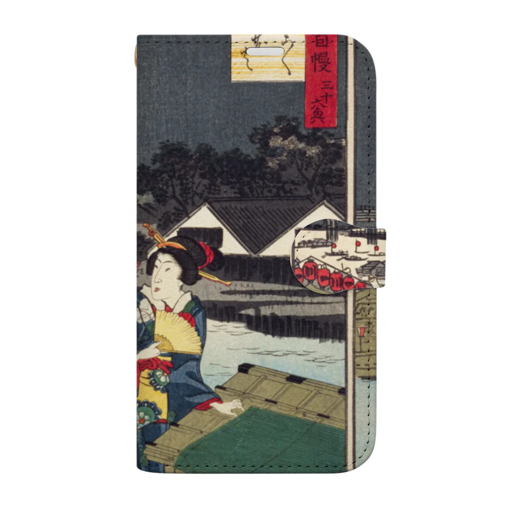 浮世絵ショップ のどぐろ　UKIYOE SHOP NODOGUROの花火　江戸自慢三十六興　両こく大花火 / Pride of Edo 36 Ryogoku Big Fireworks 手帳型スマホケース