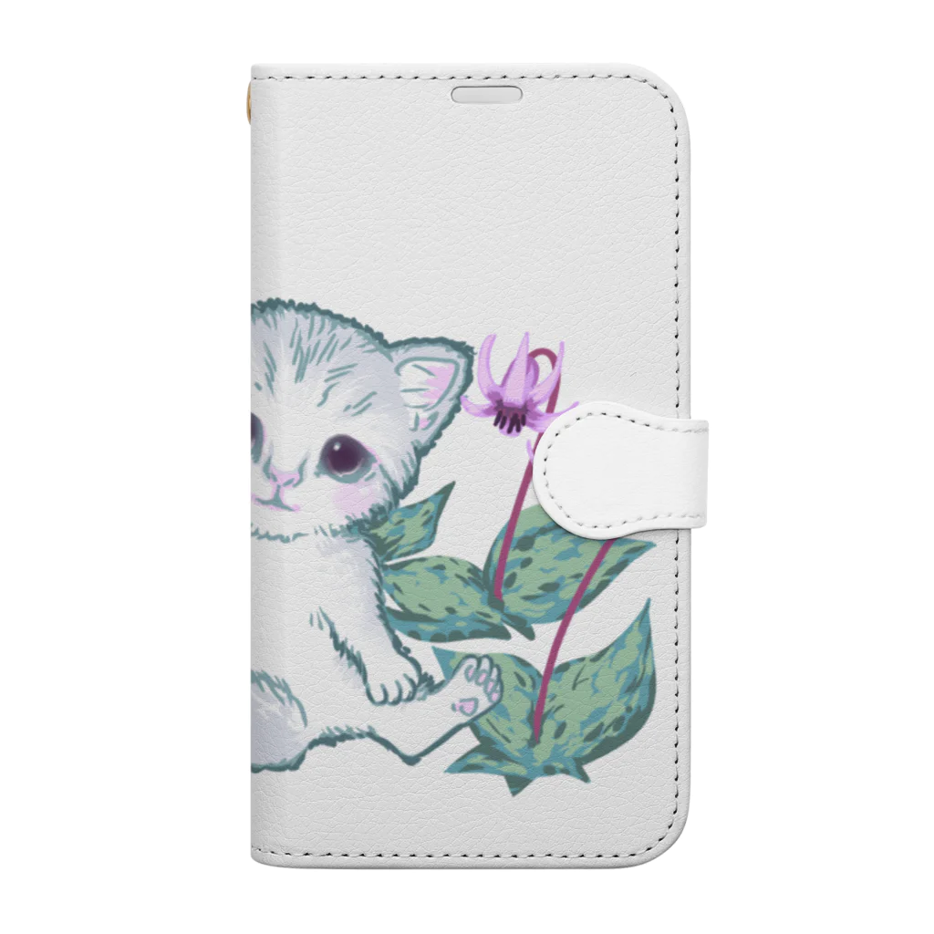 nya-mew（ニャーミュー）のカタクリニャーちゃん Book-Style Smartphone Case
