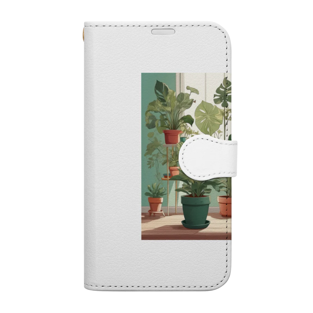 kamako-0608の観葉植物のイラスト Book-Style Smartphone Case