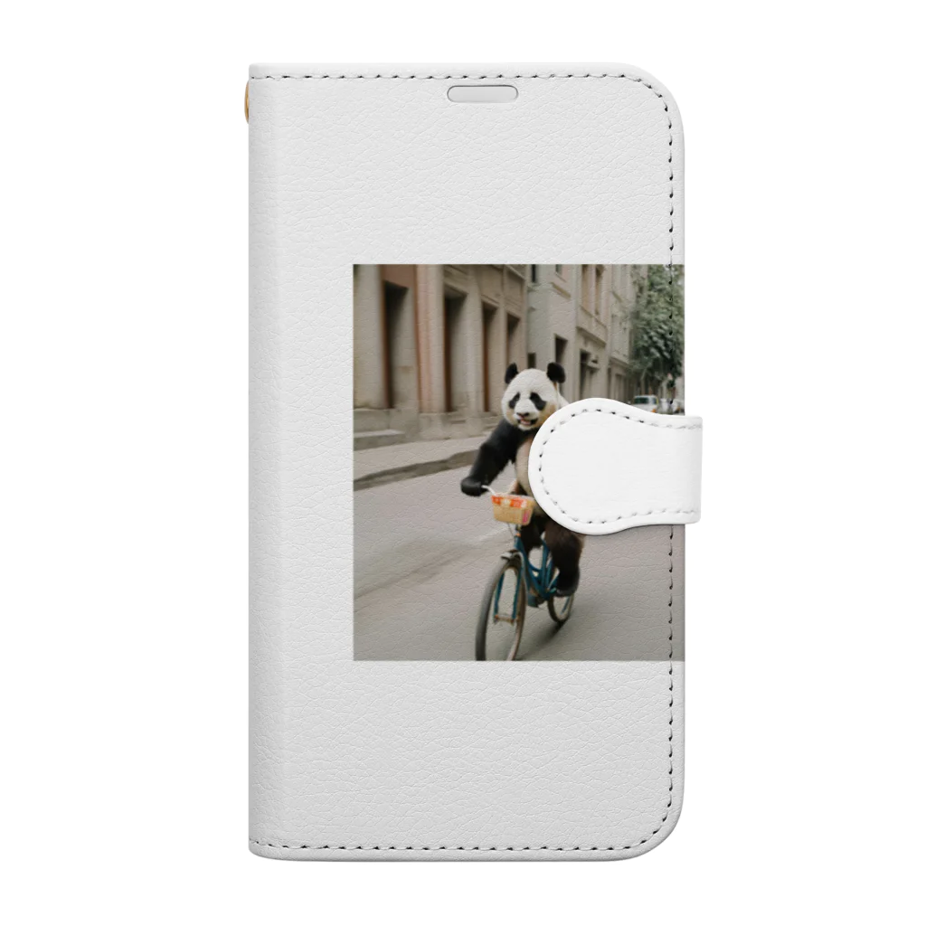 Repezenの自転車に乗るパンダ Book-Style Smartphone Case