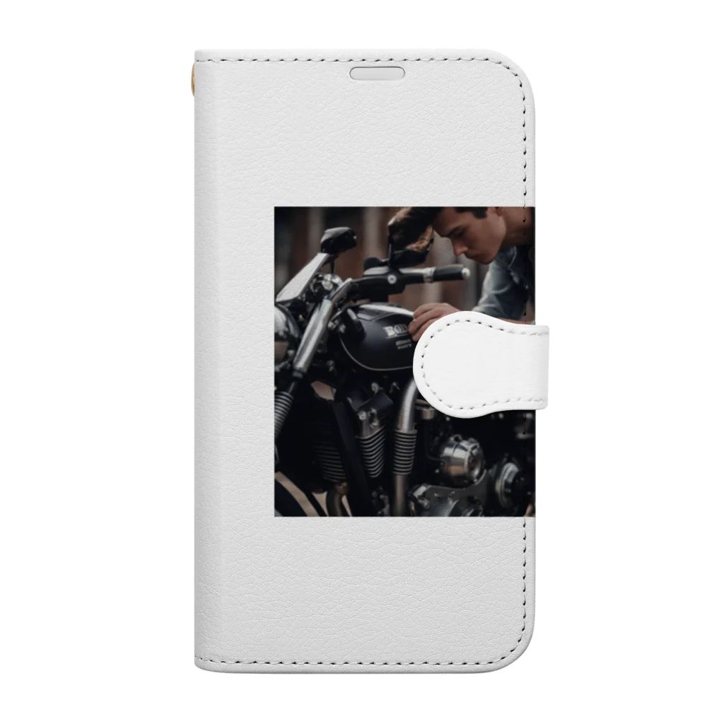 GROUND-WORKSのバイク整備 Book-Style Smartphone Case