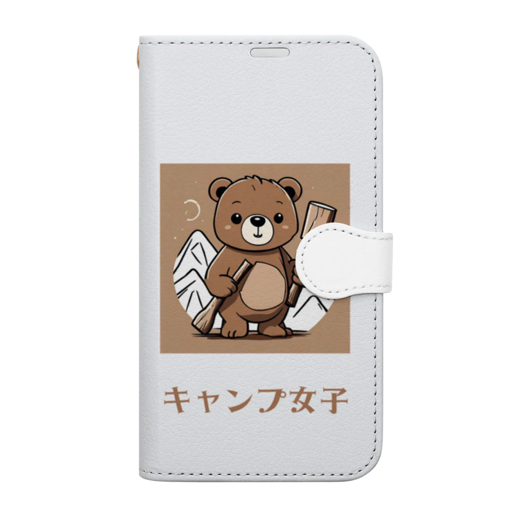 PORUPORU789の薪割りくまちゃん Book-Style Smartphone Case