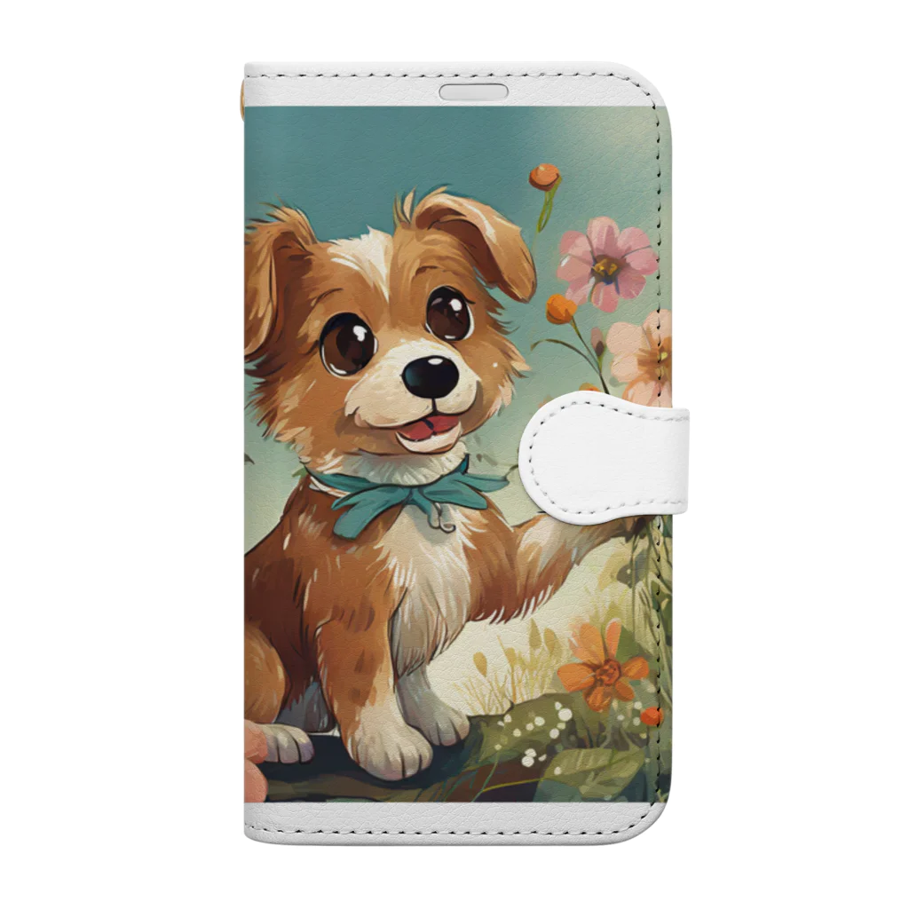 Happy Shopの犬キラキラ Book-Style Smartphone Case