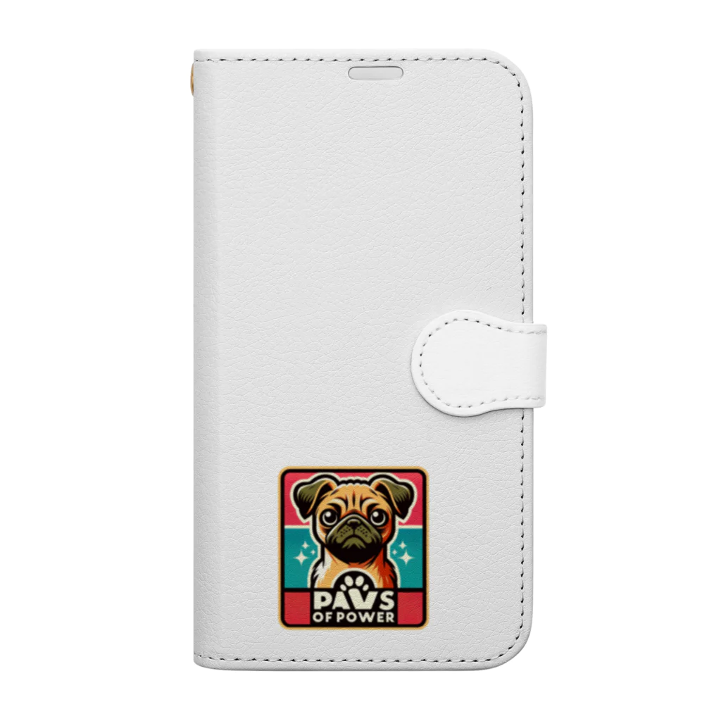 Urban pawsのパグチワワ「Paws of Power」 手帳型スマホケース