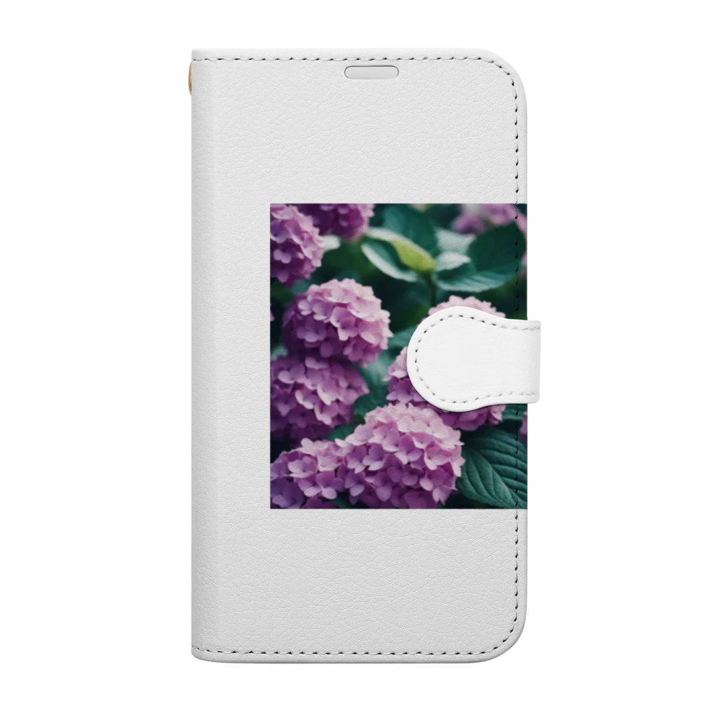 neat55のアジサイの球状の花房 Book-Style Smartphone Case