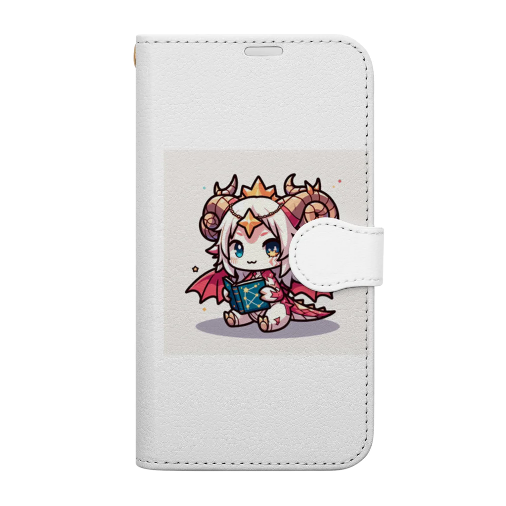 可愛らしいドラゴンのイラストグッズ店のかわいいドラゴンのイラスト Book-Style Smartphone Case