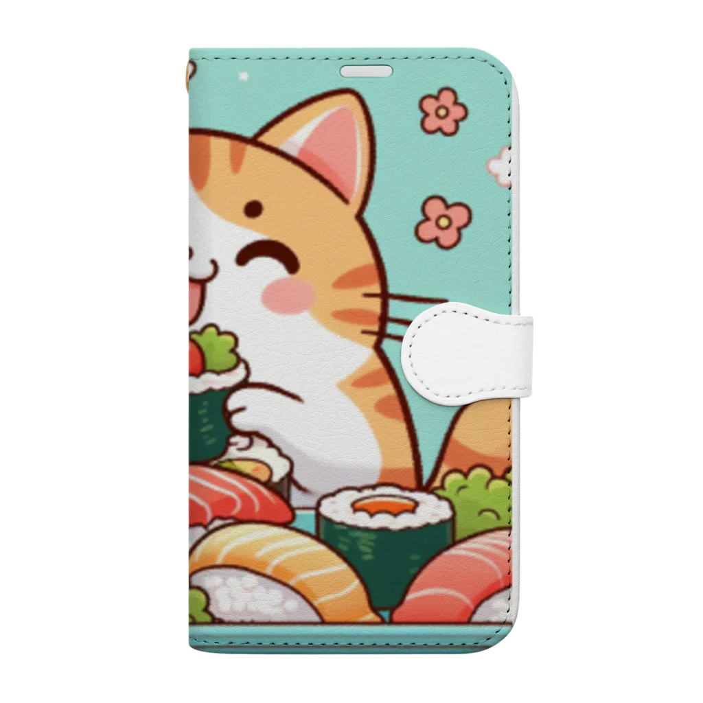 zuuu-の☆す☆し☆ね☆こ☆ Book-Style Smartphone Case