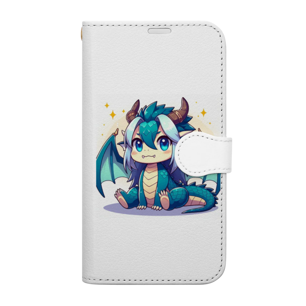 可愛らしいドラゴンのイラストグッズ店の可愛らしいドラゴンマスコット Book-Style Smartphone Case