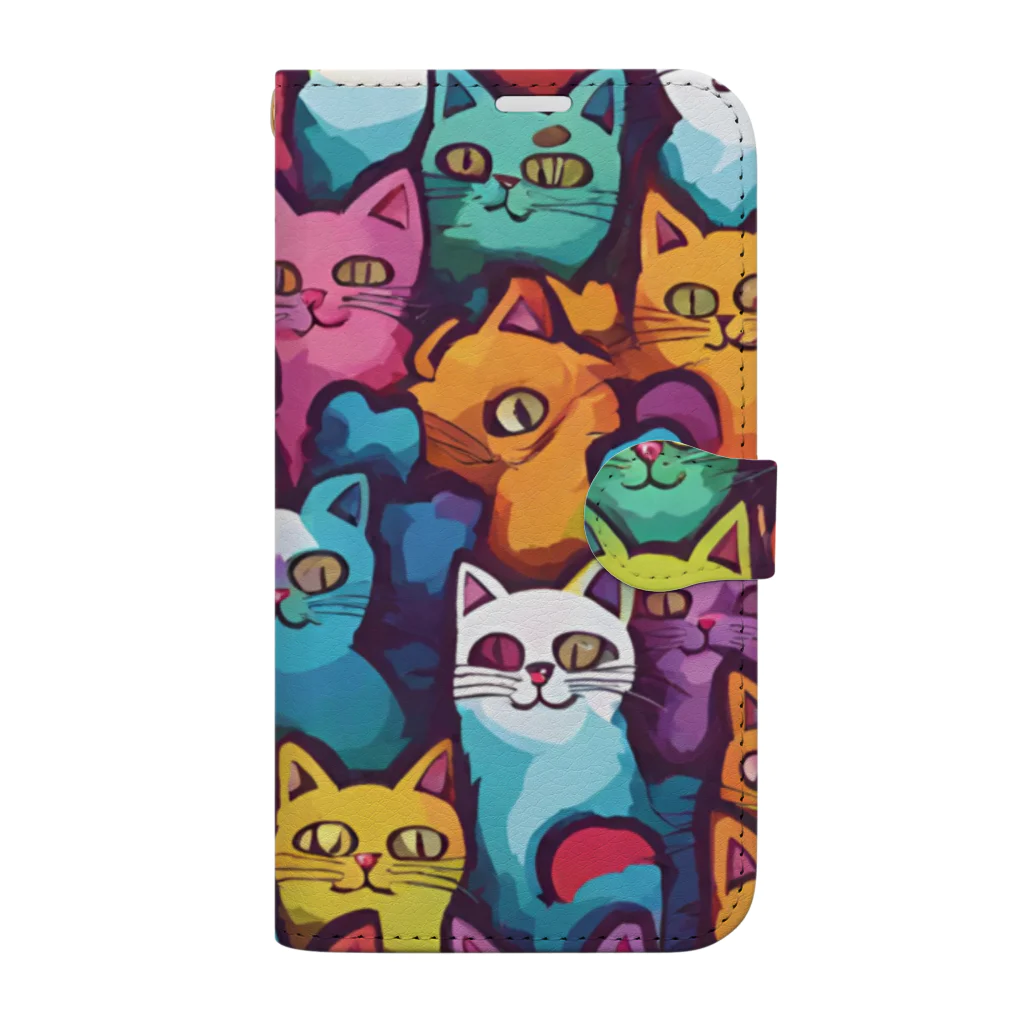 彩り屋のINSANITYcats Book-Style Smartphone Case