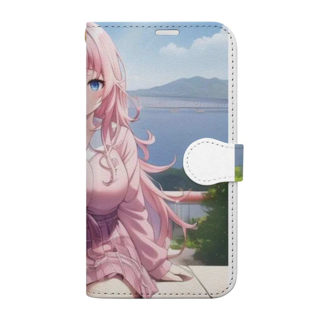 ゆう(AIイラスト)の旅行で記念写真 Book-Style Smartphone Case