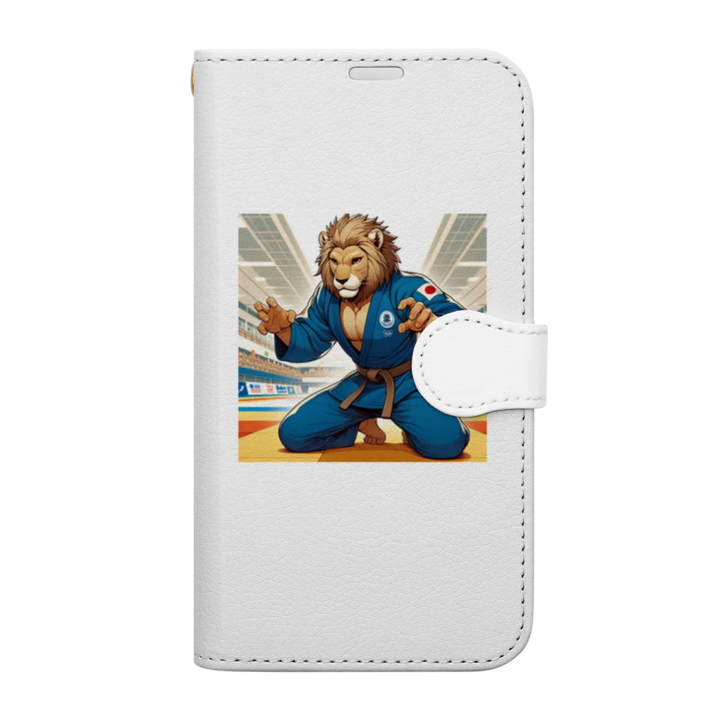 GANZのライオン柔道師範 Book-Style Smartphone Case