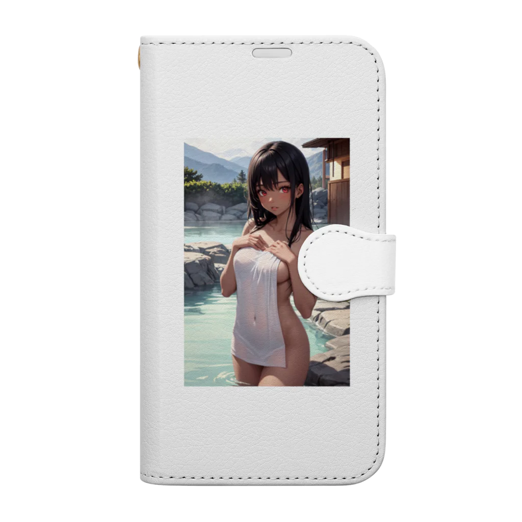 OPI_TT_RyumisVelnの褐色の女の子が贅沢な温泉でまったりと過ごしています。 Book-Style Smartphone Case