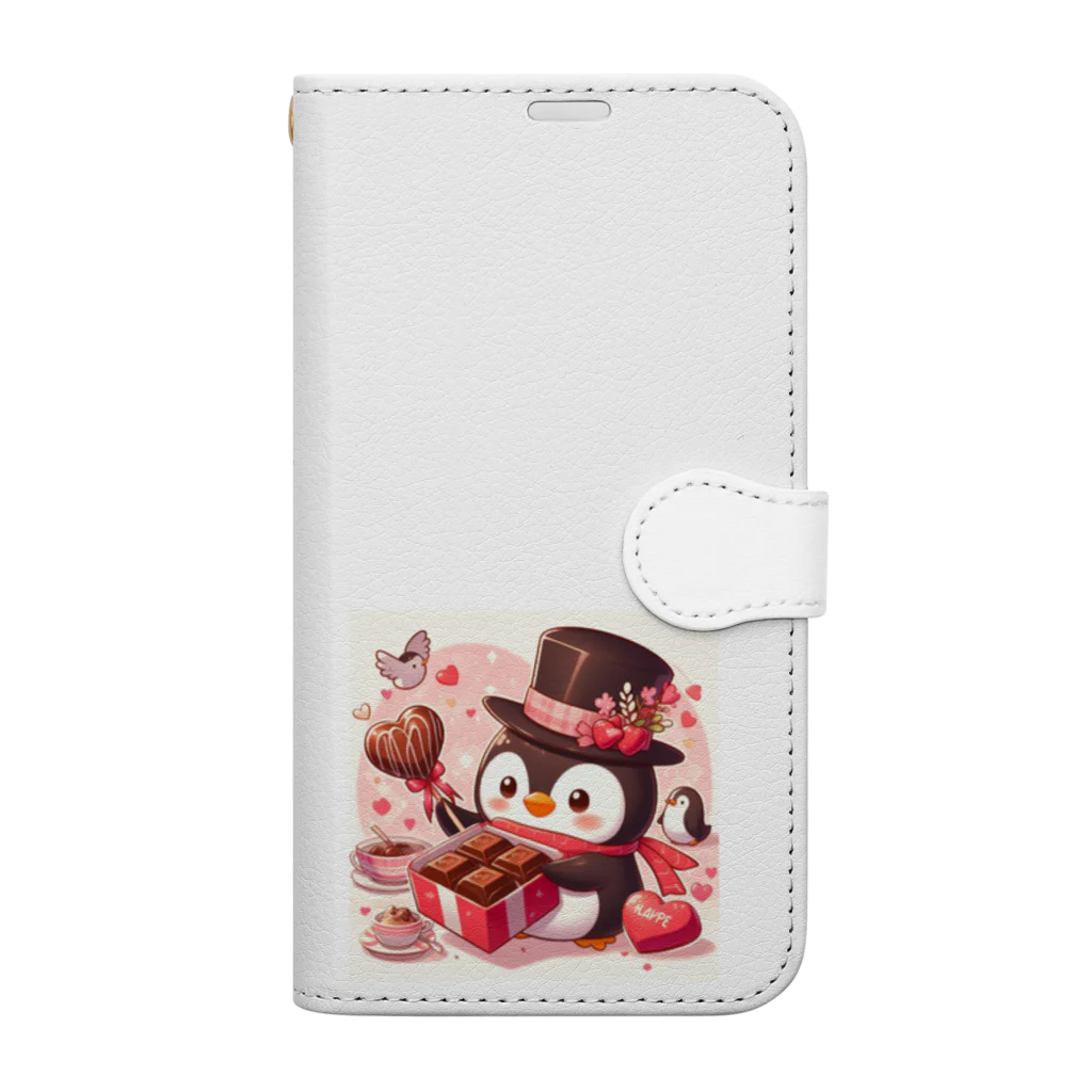 星パンダショップのチョコプレゼンツペンギン Book-Style Smartphone Case