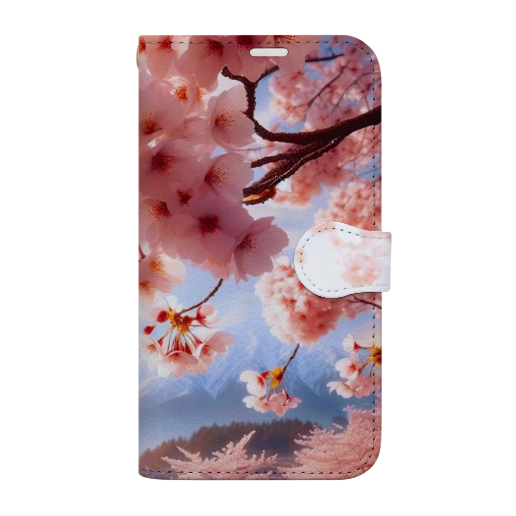 終わらない夢🌈の美しい桜🌸 手帳型スマホケース