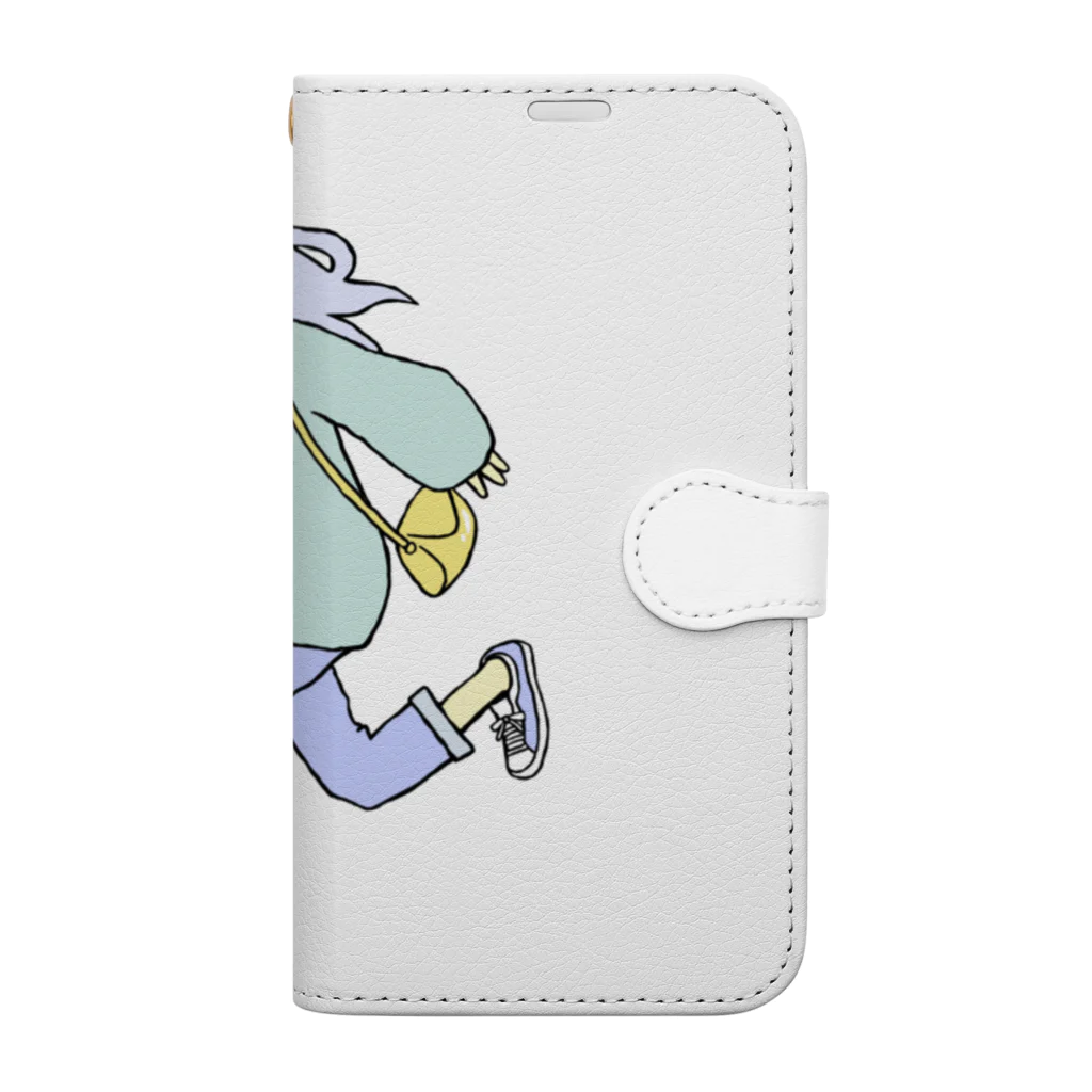 れーれーの女の子と猫走る Book-Style Smartphone Case